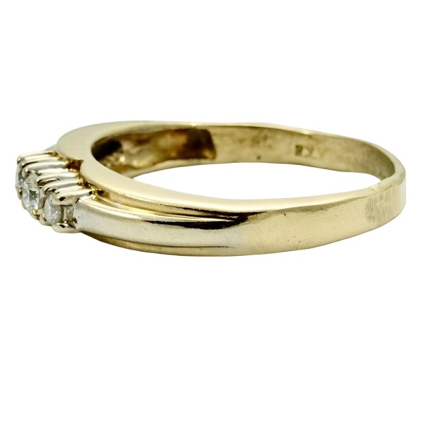 14K Gold Three Stone Diamond Ring