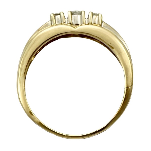 14K Gold Three Stone Diamond Ring