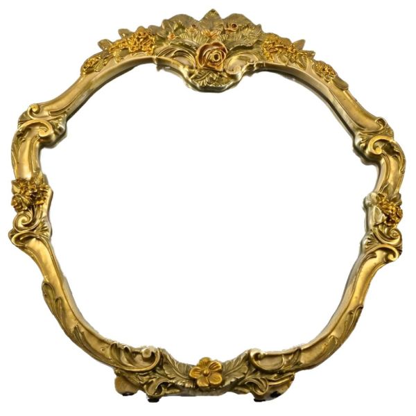 1950s Atsonea Gold Rococo Style Table Mirror