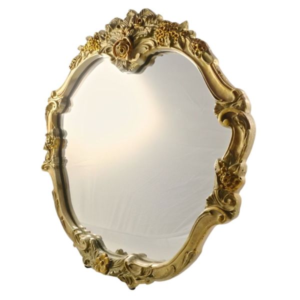 1950s Atsonea Gold Rococo Style Table Mirror