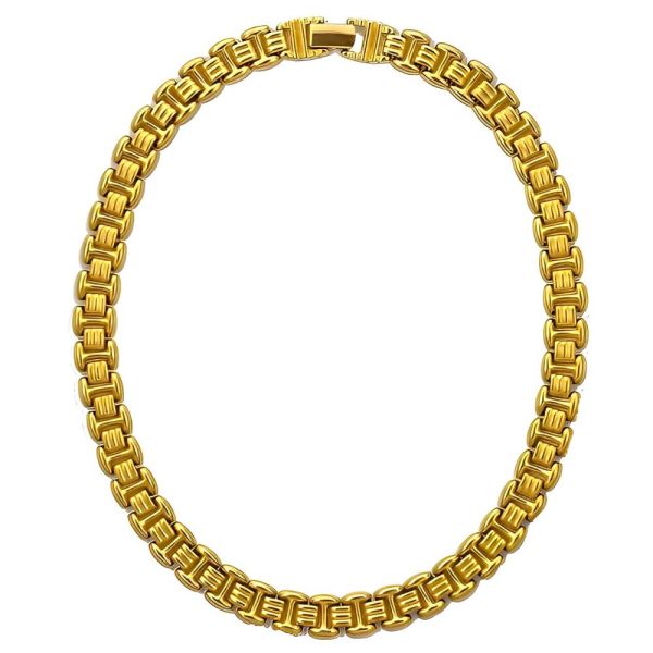 1980s Napier Gold Plated Ridged Link Chain Necklace