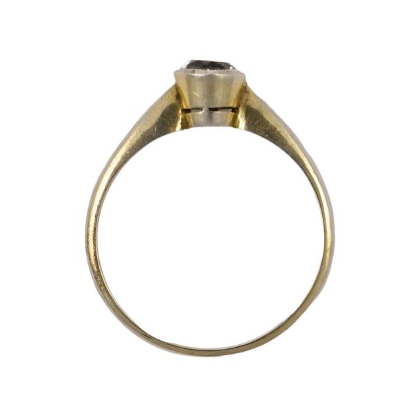 Vintage Gold Vermeil on Silver Diamante Solitaire Ring