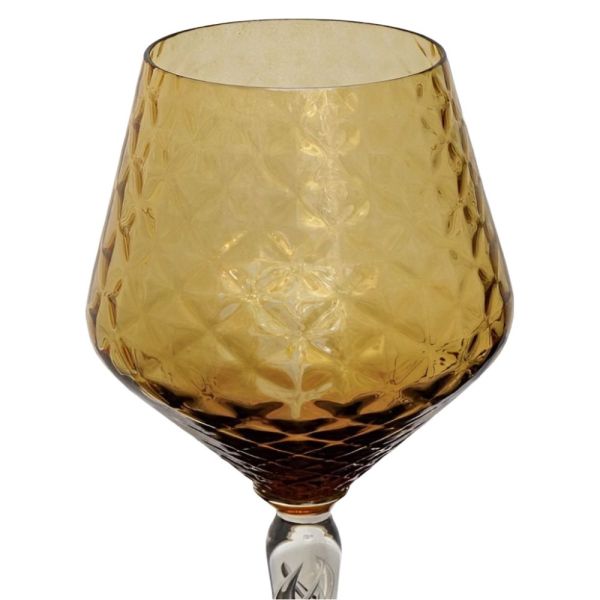 Large Amber Glass with Swirl Stem circa 1960s