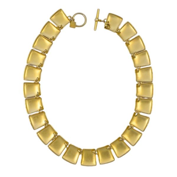 Anne Klein Gold Plated Satin Link Necklace circa 1980s