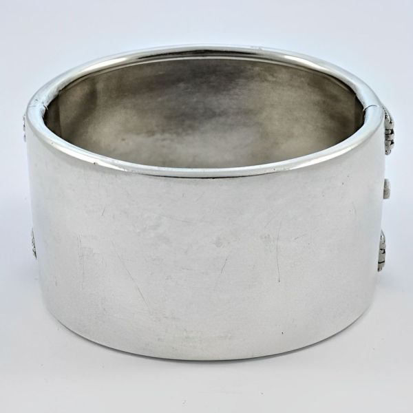 Antique Victorian Heavy Silver Engraved Bangle Bracelet