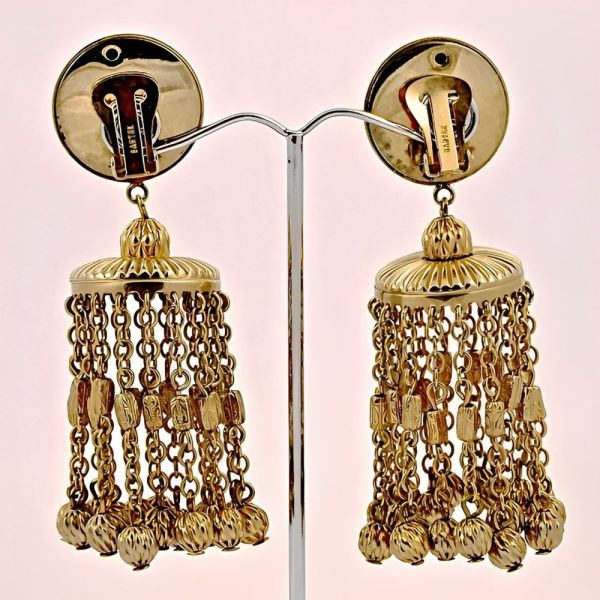 Bartek Gold Tone Chandelier Statement Clip On Earrings