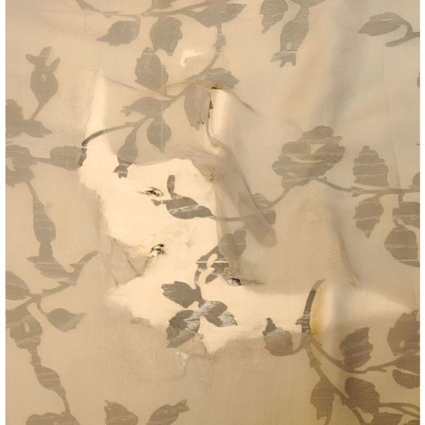 Christian Dior 1950s Chiffon Grey Gold Floral Silk Scarf