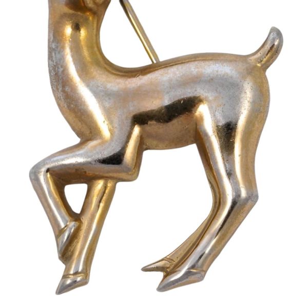 Coro Vintage Gold Plated Gazelle Brooch