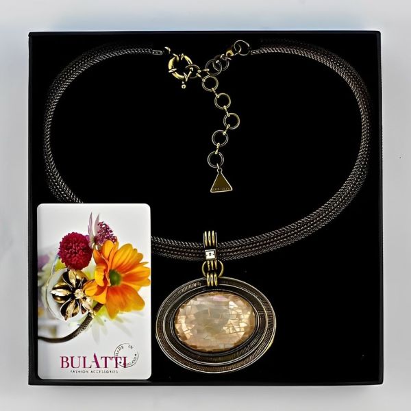 Ermani Bulatti Antiqued Gold Plated Mother of Pearl Necklace