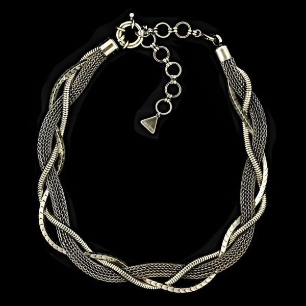 Ermani Bulatti Antiqued Silver Tone Necklace circa 1980s
