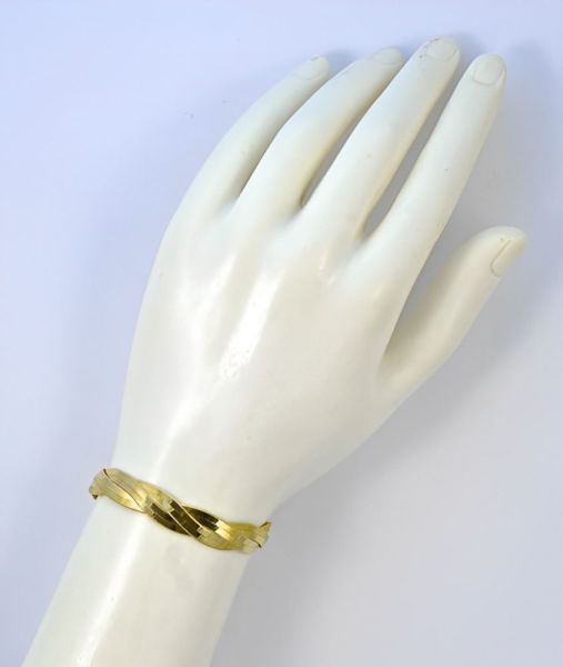 Gold Plated Double Herringbone Chain Bracelet circa 1980s
