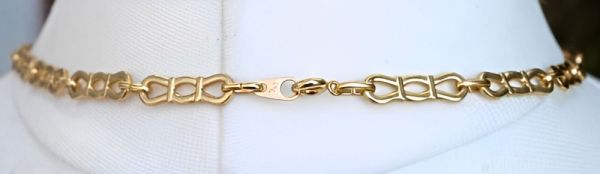 Gold Tone Bezel Set Open Back Glass Link Necklace