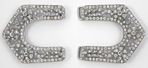 Art Deco Silver Tone and Diamante Buckle