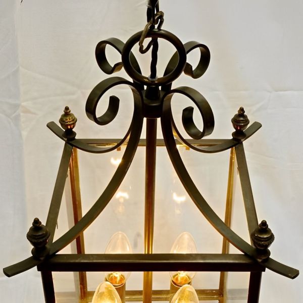 Large French Glazed Four Light Lantern Mid Century