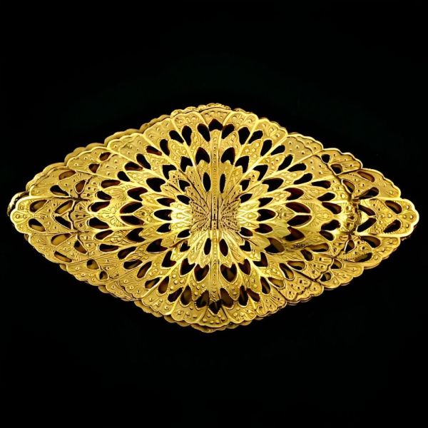 Miriam Haskell Russian Gold Plated Ornate Diamond Domes Brooch