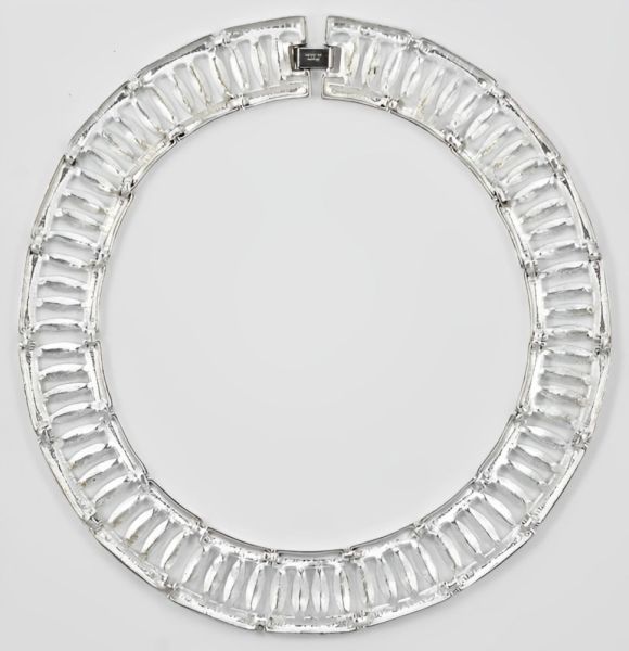 Napier Silver Plated and Diamante Collar Necklace circa 1980s