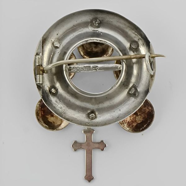 Marius Hammer Norwegian Antique Silver Solje Wedding Brooch