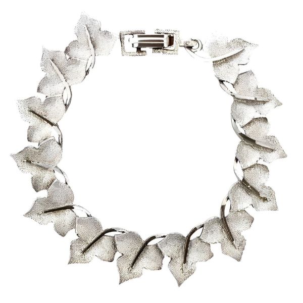 Silver Plated Ivy Leaf Link Bracelet circa 1950s