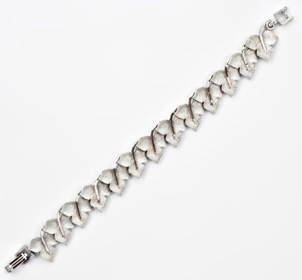 Silver Plated Ivy Leaf Link Bracelet circa 1950s