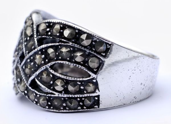 Vintage Silver and Marcasite Ring circa 1970s