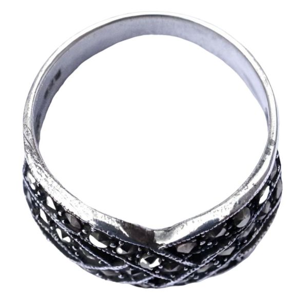 Vintage Silver and Marcasite Ring circa 1970s