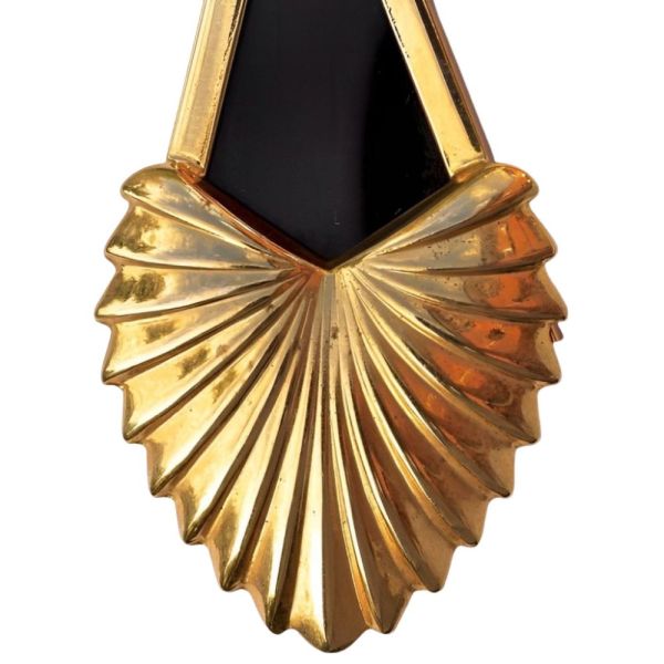 Spanish Gold Tone and Black Drop Statement Earrings