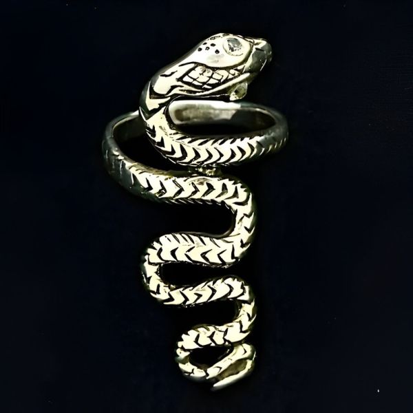 Sterling Silver Etched Snake Ring