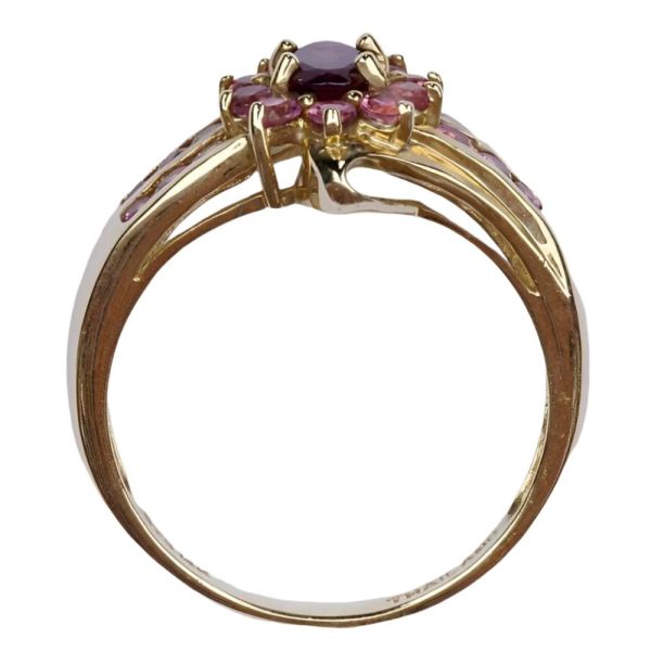 STS 14K Gold Pink Tourmaline and Light Pink Gemstone Ring