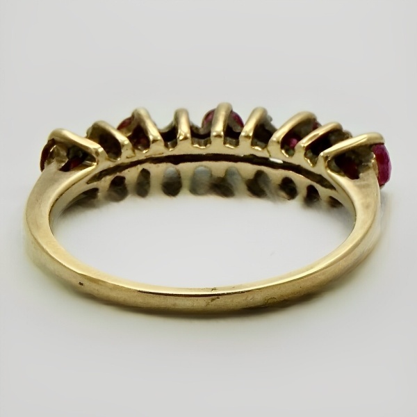 Art Deco 10K Gold Diamond and Ruby Ring