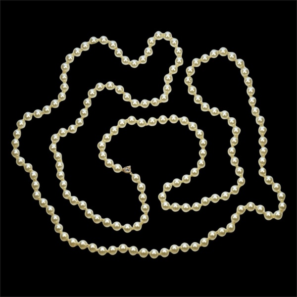 Extra Long Classic Ivory Faux Pearl Necklace