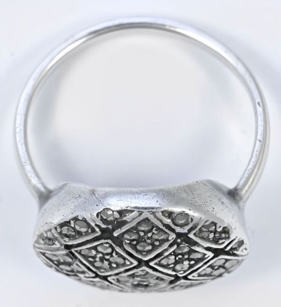 Art Deco Round Silver Marcasite Ring circa 1930s