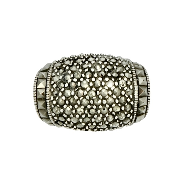 Art Deco Sterling Silver Marcasite Ring circa 1930s