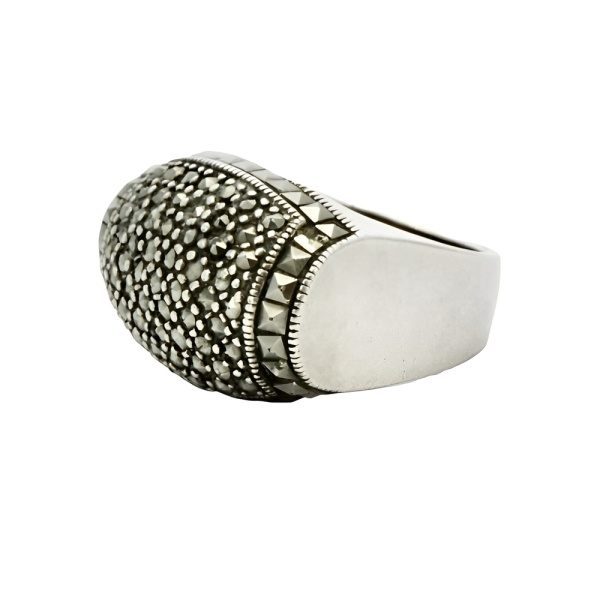 Art Deco Sterling Silver Marcasite Ring circa 1930s