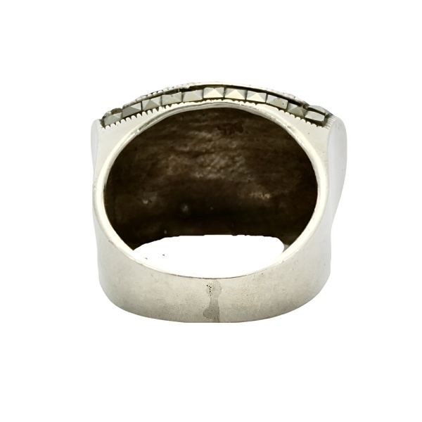 Art Deco Sterling Silver Marcasite Ring circa 1930s