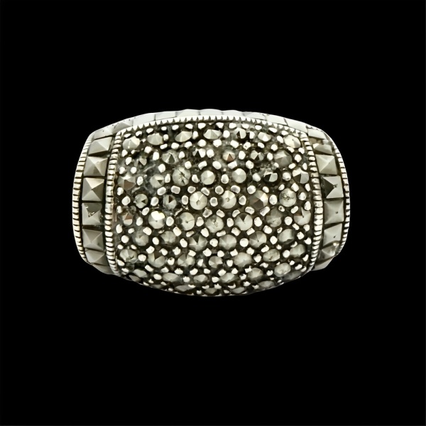 Art Deco Sterling Silver Marcasite Ring circa 1930s