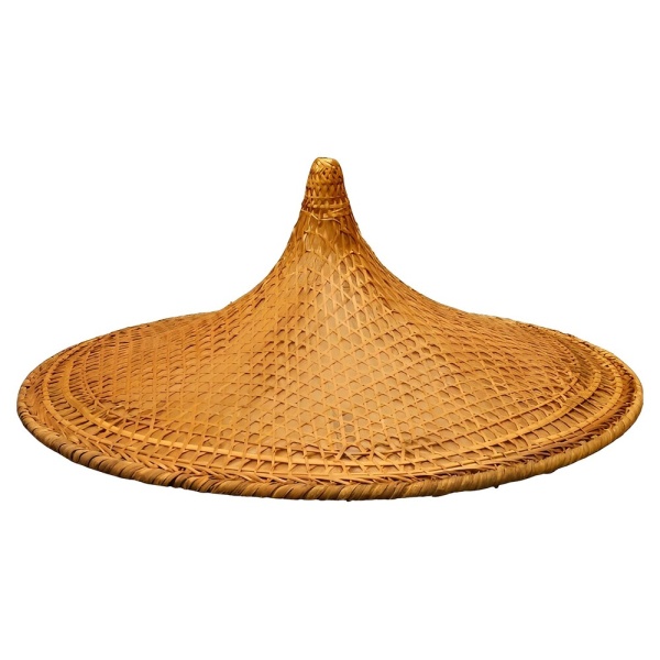 Asian Wicker Conical Coolie Hat circa 1940s