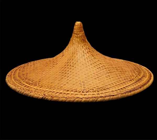 Asian Wicker Conical Coolie Hat circa 1940s