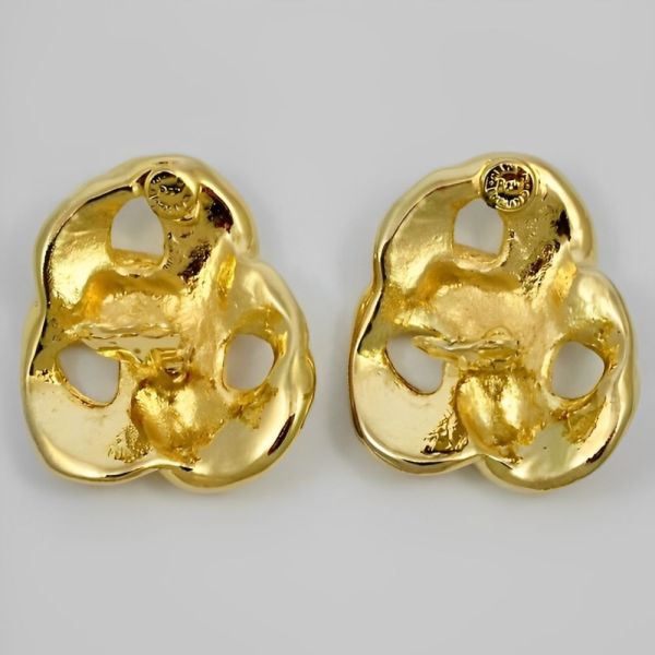 Butler & Wilson Gold Plated Twist Clip On Earrings circa 1980s