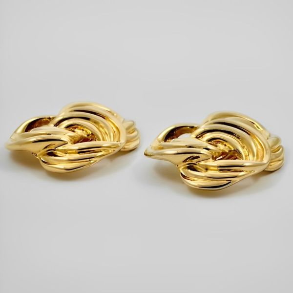 Butler & Wilson Gold Plated Twist Clip On Earrings circa 1980s