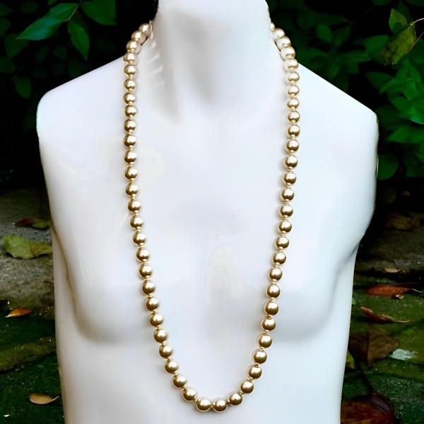 Champagne Glass Pearl Necklace Rhinestone Clasp