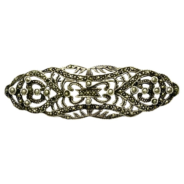 Classic Silver Marcasite Brooch circa 1930s