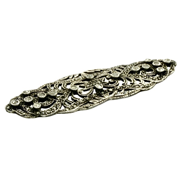 Classic Silver Marcasite Brooch circa 1930s