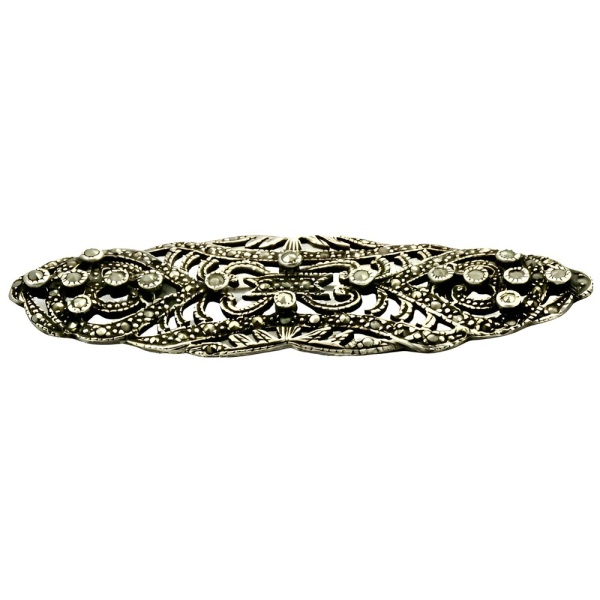 Classic Silver Marcasite Brooch circa 1930s