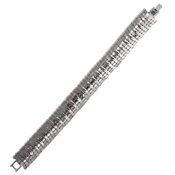 Classic Silver Tone and Clear Diamante Bracelet