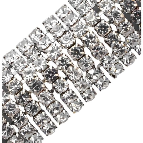 Classic Silver Tone and Clear Diamante Bracelet