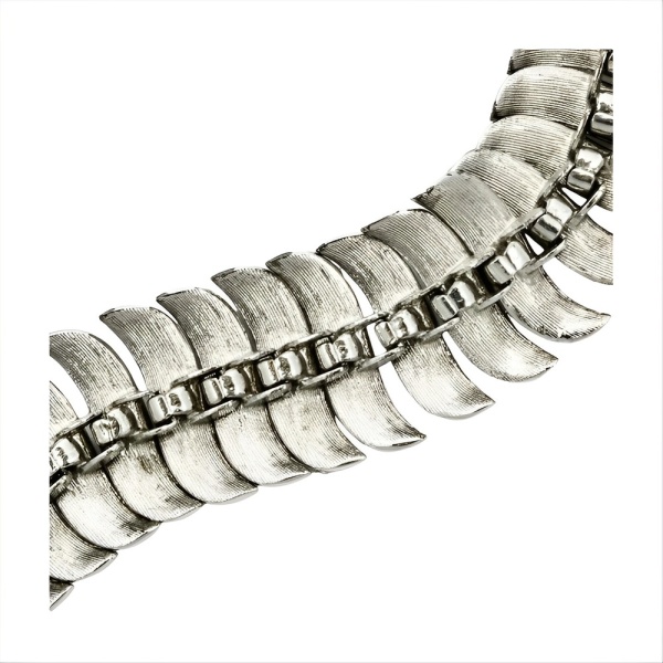 Coro Pegasus Silver Plated Textured Shiny Link Bracelet