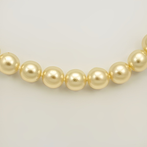 Cream Glass Pearl Necklace Gold Plated Pearl Clasp