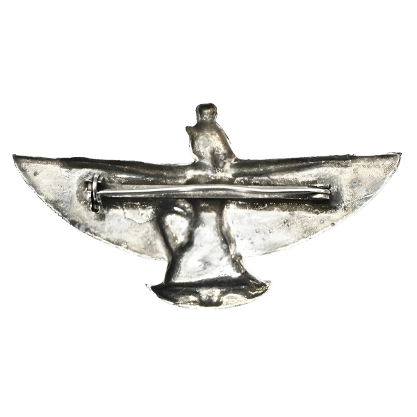 Egyptian Revival Silver Isis Goddess Brooch