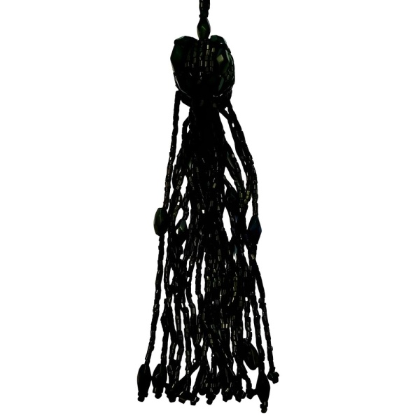 French Jet Sautoir Tassel Necklace circa 1920s