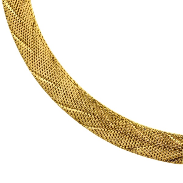 Gold Plated Chevron Collar Necklace circa 1980s